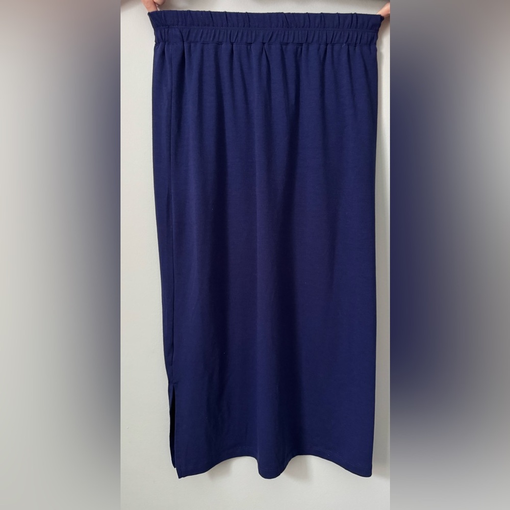 Navy Blue Midi Skirt